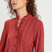 Chemise manches longues volants vieux rose femme