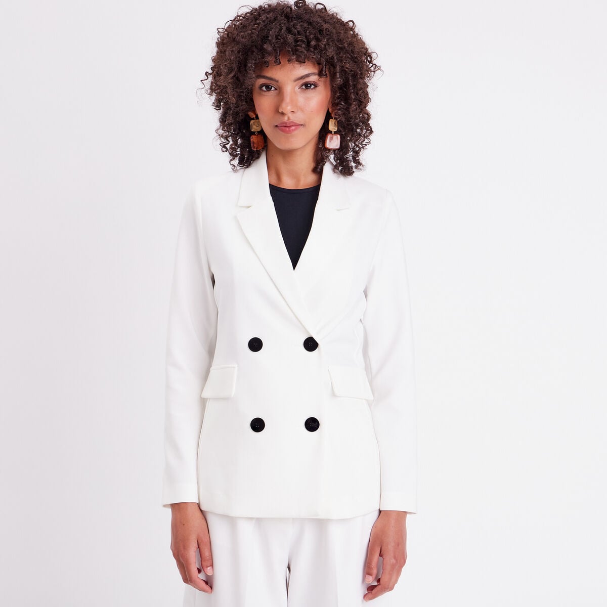 Veste blazer ecru femme