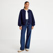 Bomber manches longues bleu marine femme