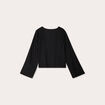 Blouse nouée mélange lin noir femme