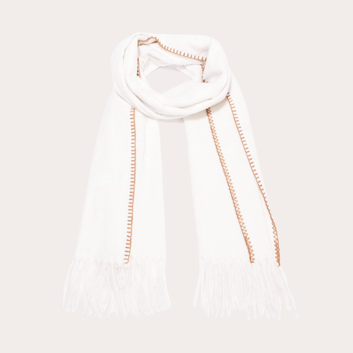 &Eacute;charpe avec franges sable femme