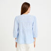 Chemise droite manches 3/4 blanc femme