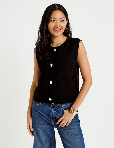 Gilet sans manches noir femme