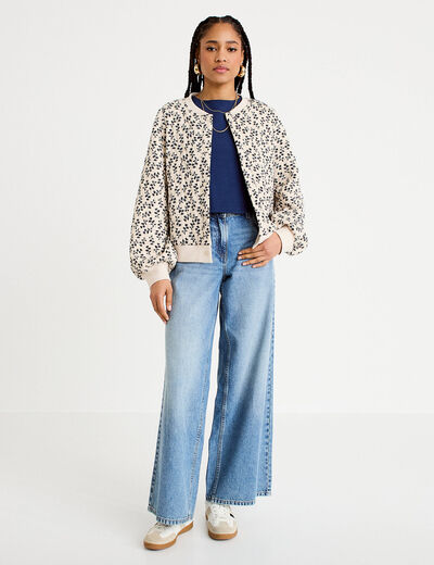 Bomber manches longues blanc femme
