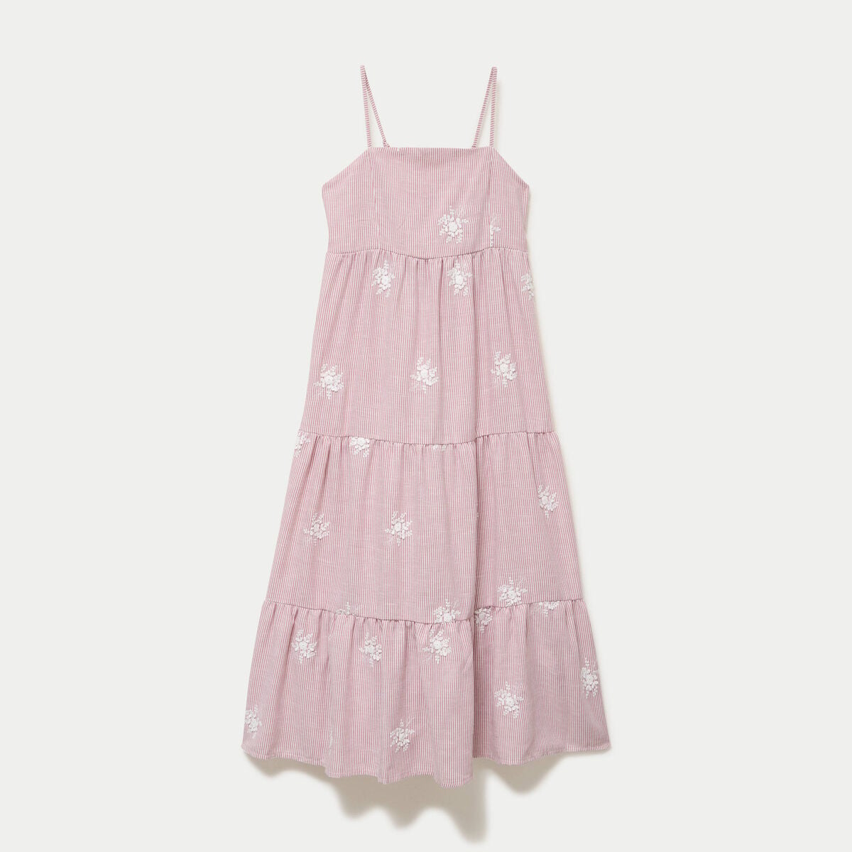 Robe longue &eacute;vas&eacute;e &agrave; fines bretelles rouge femme
