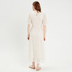 Robe longue évasée dentelle ecru femme