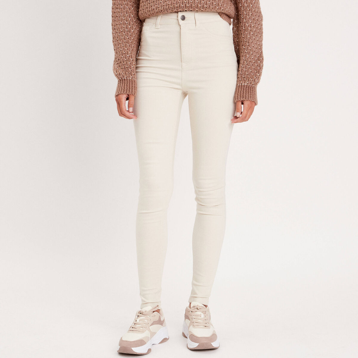 Jeans thermique skinny sable femme