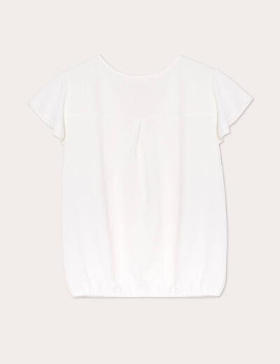 Blouse manches courtes ecru femme