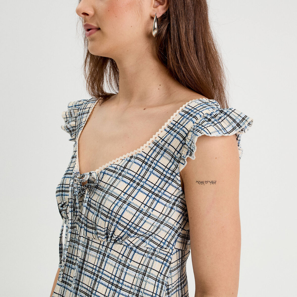 Robe trapèze sans manches blanc femme