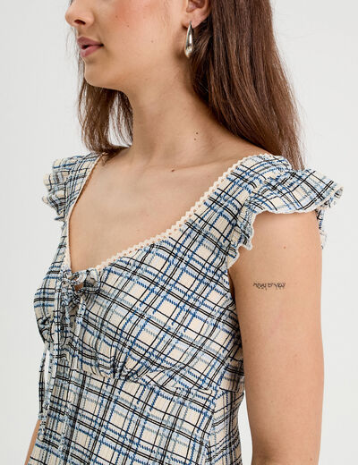 Robe trapèze sans manches blanc femme