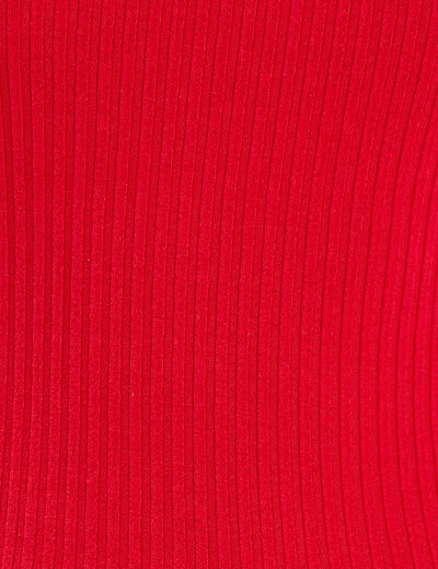 Débardeur sans manches côtelé rouge femme