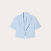 Veste blazer manches courtes bleu clair femme