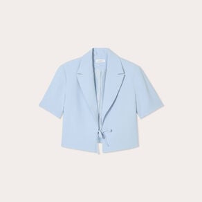 veste blazer manches courtes bleu clair femme Veste blazer manches courtes bleu clair femme