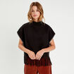 Poncho avec franges noir femme
