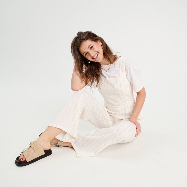 combinaison pantalon bretelles blanc femme Combinaison pantalon bretelles blanc femme