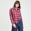 Chemise manches longues rouge femme