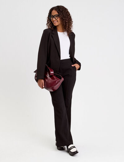 Pantalon bootcut stretch noir femme