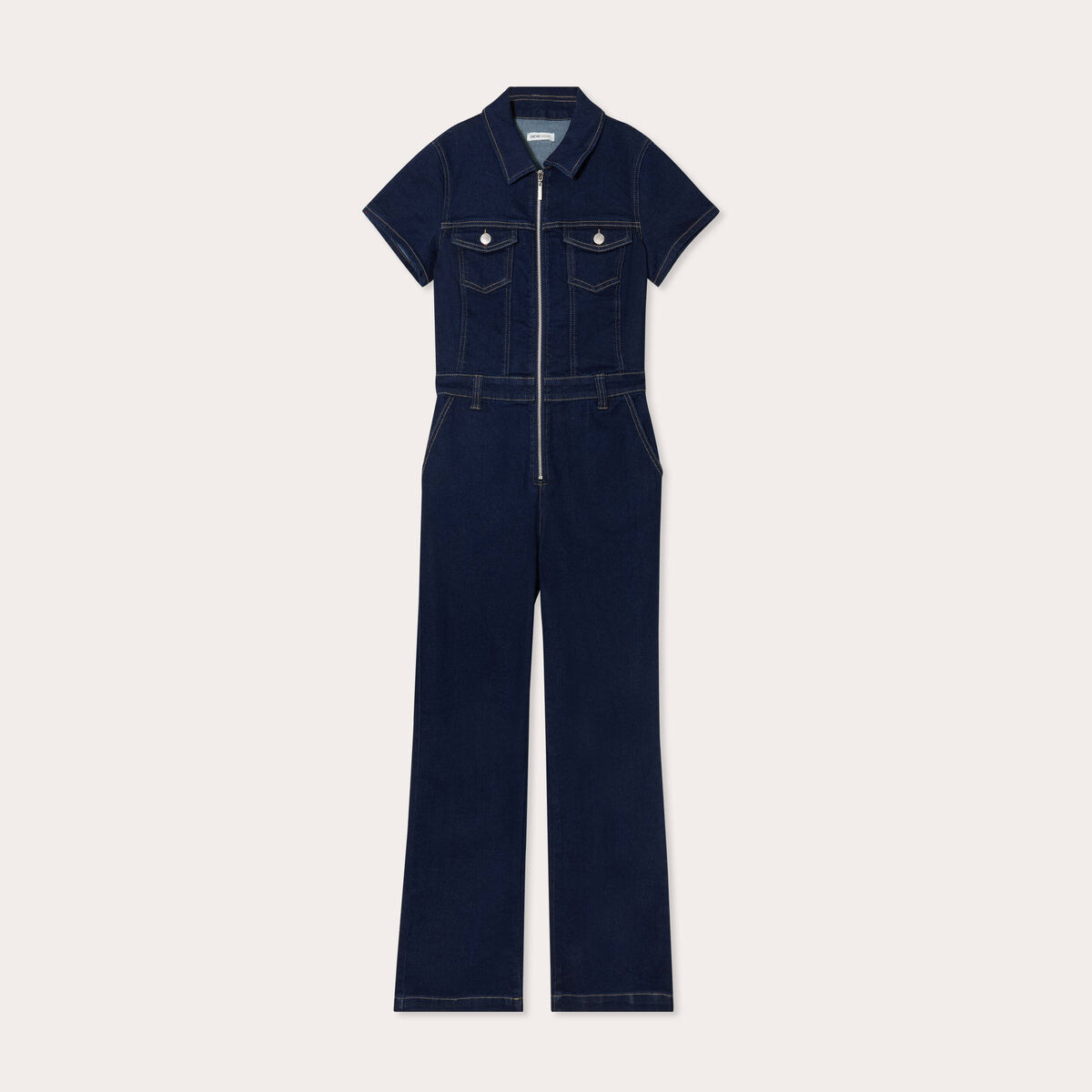 Combinaison pantalon en jean denim brut femme