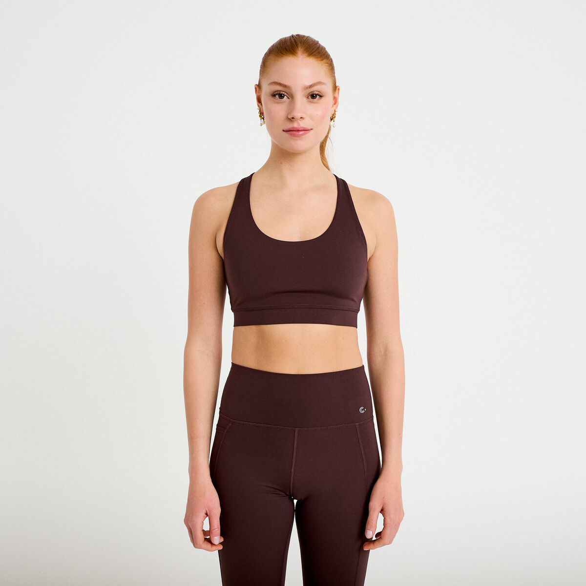 Brassi&egrave;re de sport activewear marron fonc&eacute; femme