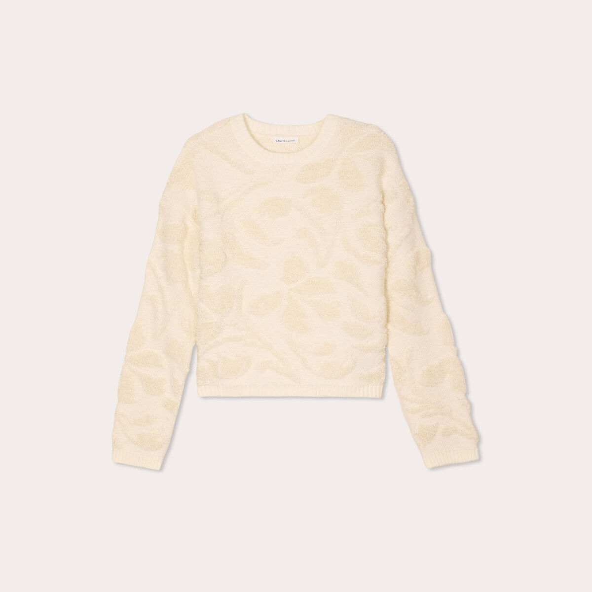 Pull manches longues ecru femme