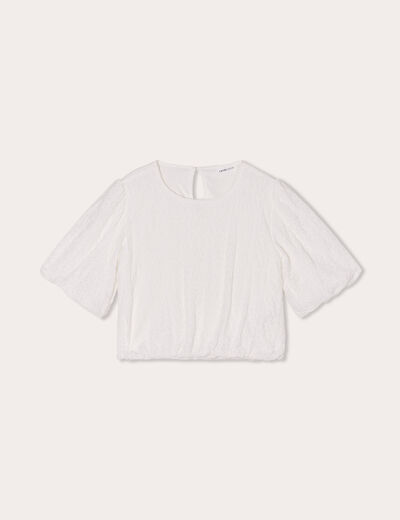 Blouse manches ballons ecru femme