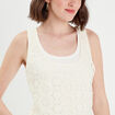 Débardeur 2-en-1 crochet ecru femme