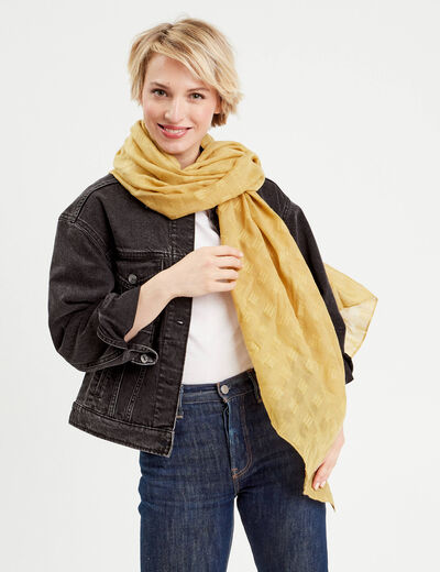 Foulard fils métallisés couleur or femme