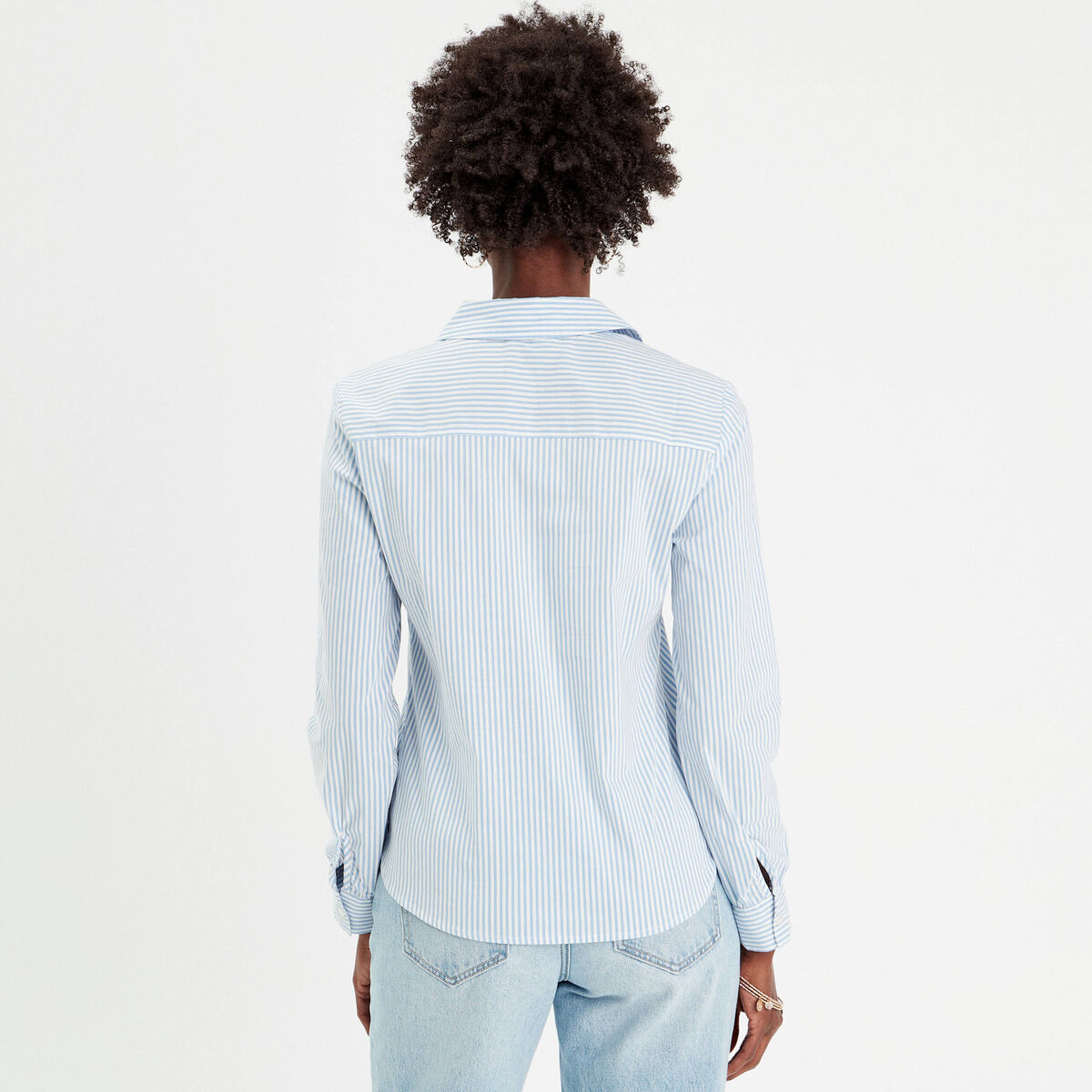 Chemise manches longues bleu ciel femme