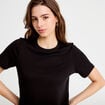 T-shirt col rond manches courtes noir femme