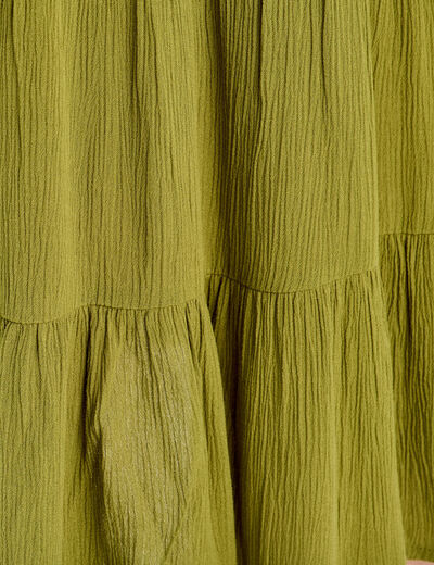 Robe évasée bretelles vert foncé femme