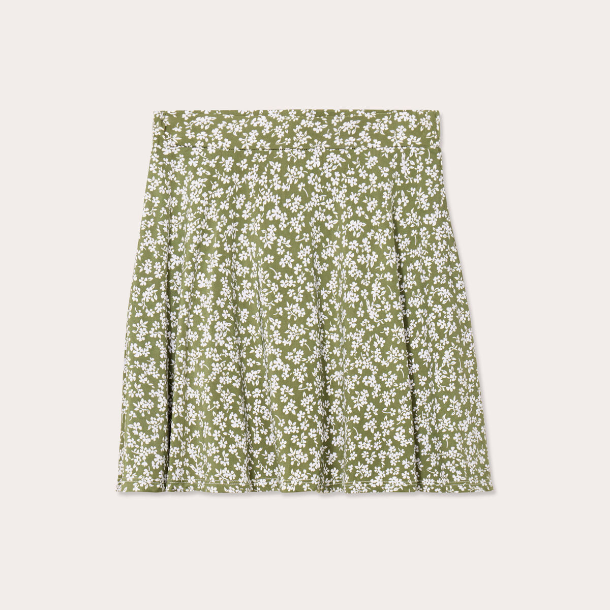 Jupe-short patineuse vert kaki femme