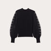 Pull manches longues dentelle noir femme