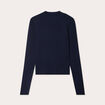 Pull col montant torsades bleu marine femme