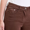 Jeans slim 5 poches marron fonc&eacute; femme