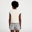 Veste droite sans manches col rond ecru femme
