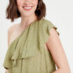 Blouse asymétrique vert pastel femme