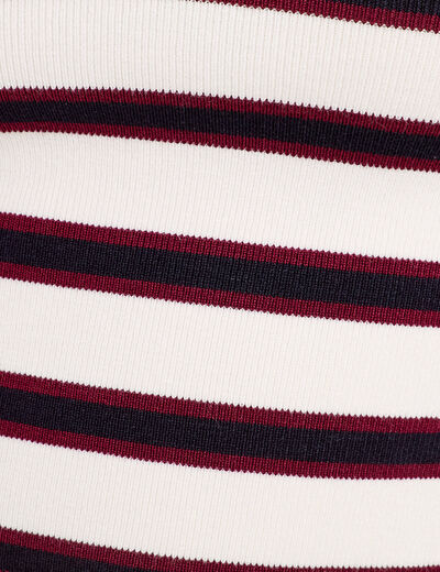 Pull manches courtes col polo blanc femme