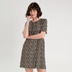 Robe évasée manches courtes sable femme