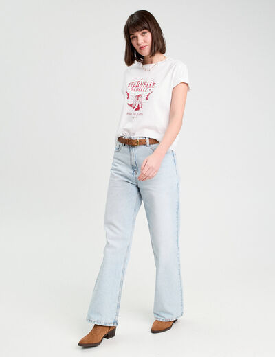 T-shirt manches courtes blanc femme