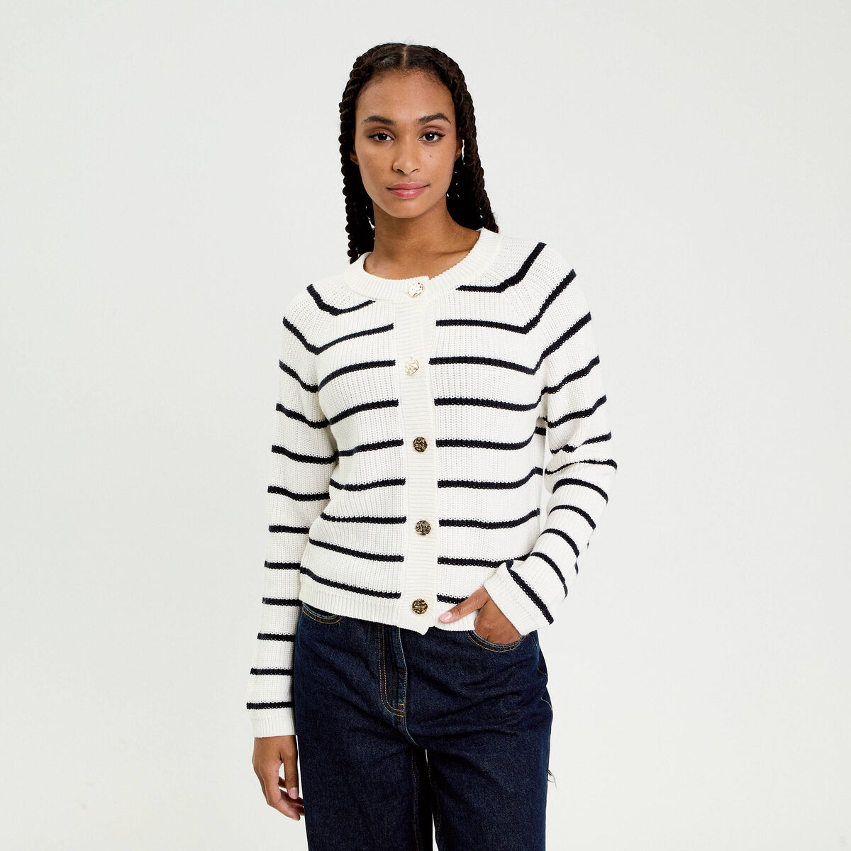 Gilet manches longues blanc femme