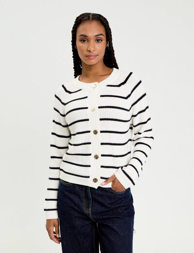 Gilet manches longues blanc femme