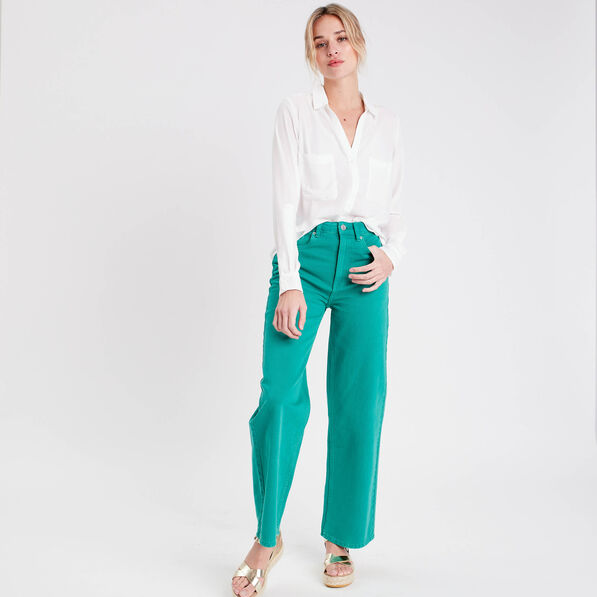 Chemise manches longues ecru femme