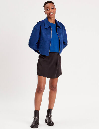 Veste zippée oversize bleu electrique femme
