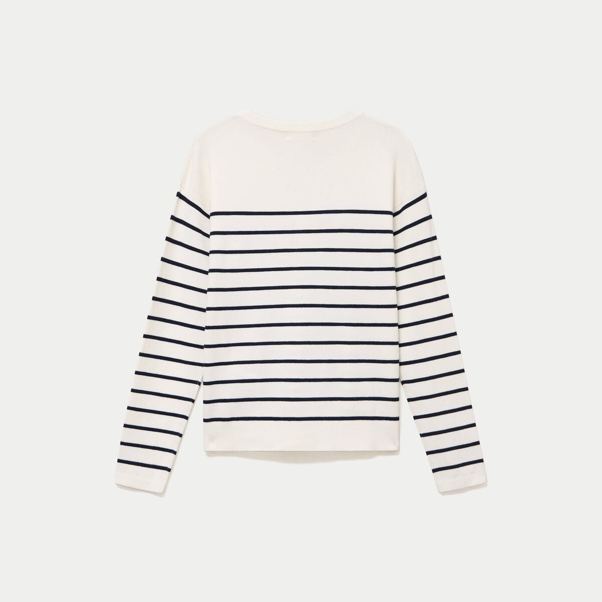 Pull fin manches longues bleu marine femme
