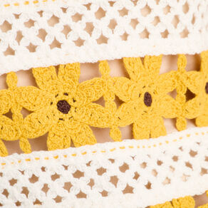 pull ajoure effet crochet jaune citron femme Pull ajouré effet crochet jaune citron femme