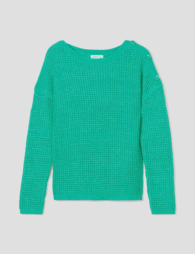 Pull manches longues vert femme