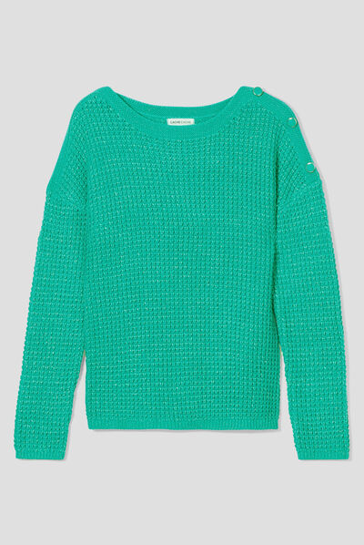 Pull manches longues vert femme