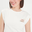 T-shirt manches courtes ecru femme