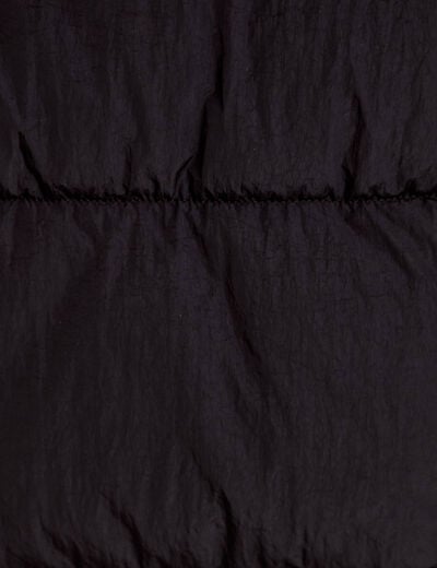 Doudoune droite cropped &agrave; capuche noir femme