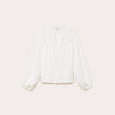 Blouse ajour&eacute;e col v manches longues ecru femme